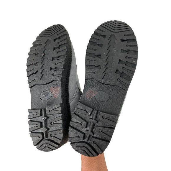 Womens SQL 9 Booties Boots Gray Faux Suede Lace Up Ankle Treaded Fur Lined 4037 - Picture 7 of 7